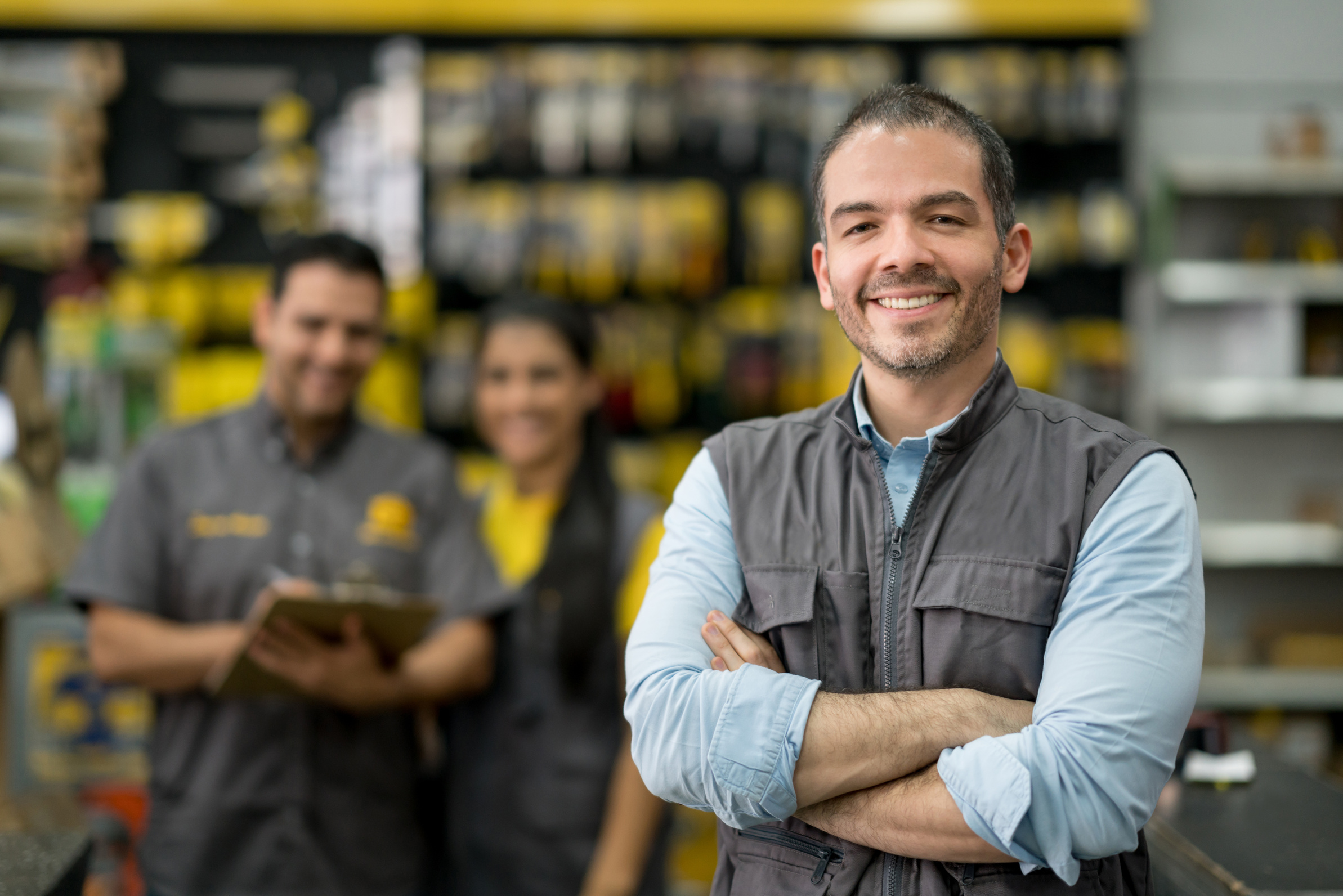 Man shopping at a hardware store